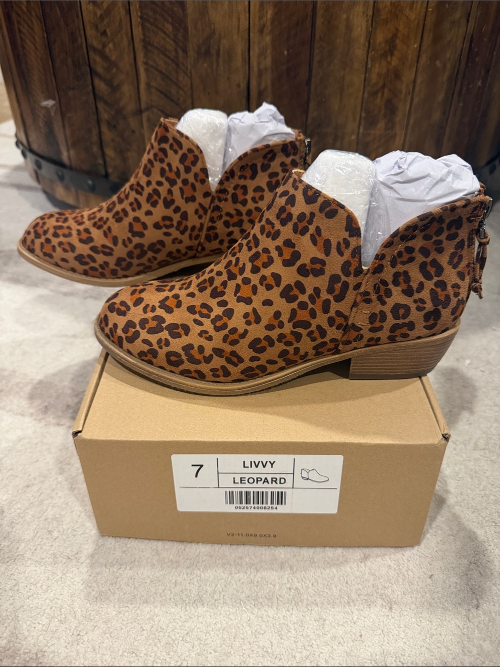 Journee Collection Leopard Print Ankle Boots - Brown/Black